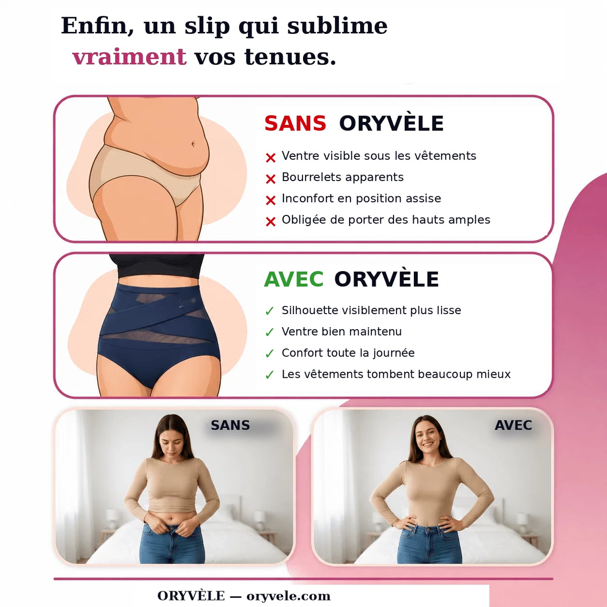 Culotte gainante taille haute avec maintien du ventre sans coutures