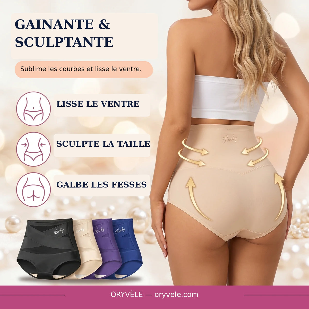 Culotte gainante taille haute avec maintien du ventre sans coutures