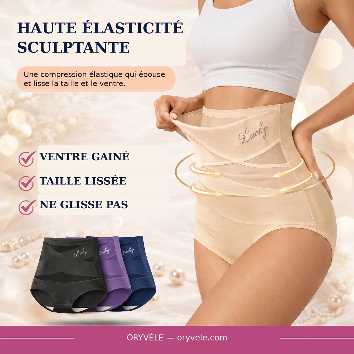 Culotte gainante taille haute avec maintien du ventre sans coutures