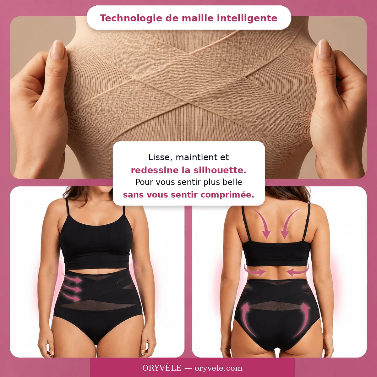 Culotte gainante taille haute avec maintien du ventre sans coutures